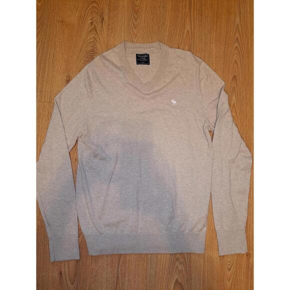 Abercrombie & Fitch Other - Abercrombie & Fitch Sweater Mens Large Beige V Neck Wool
